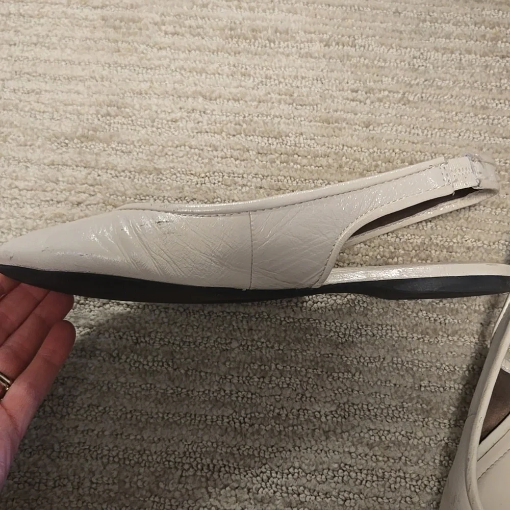 Zara Leather Slingbacks-Bone